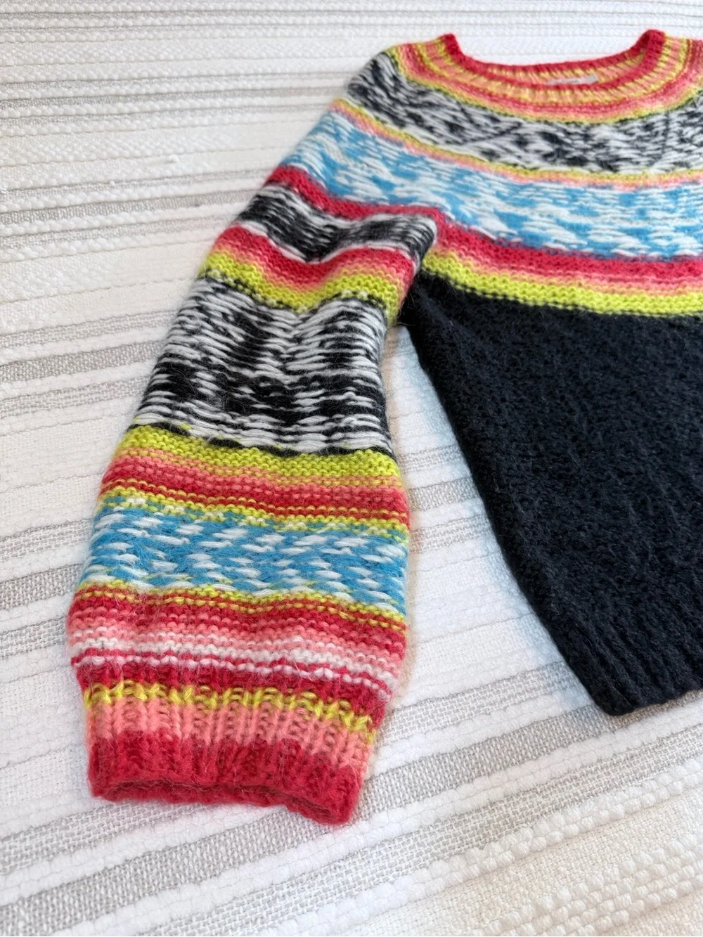 Mes Demoiselles Paris Goyave Mohair Blend Fair Isle Sweater Size 1 US 6/8